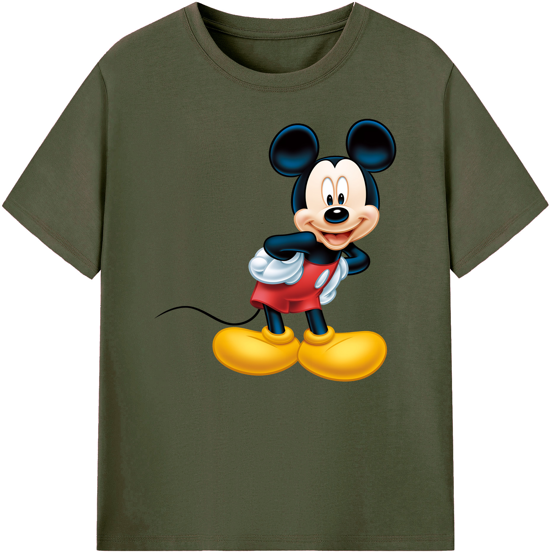 ミッキーマウス Mickey Mouse 綿100％ メンズ半袖Tシャツ｜肌触りやわらか＆通気性